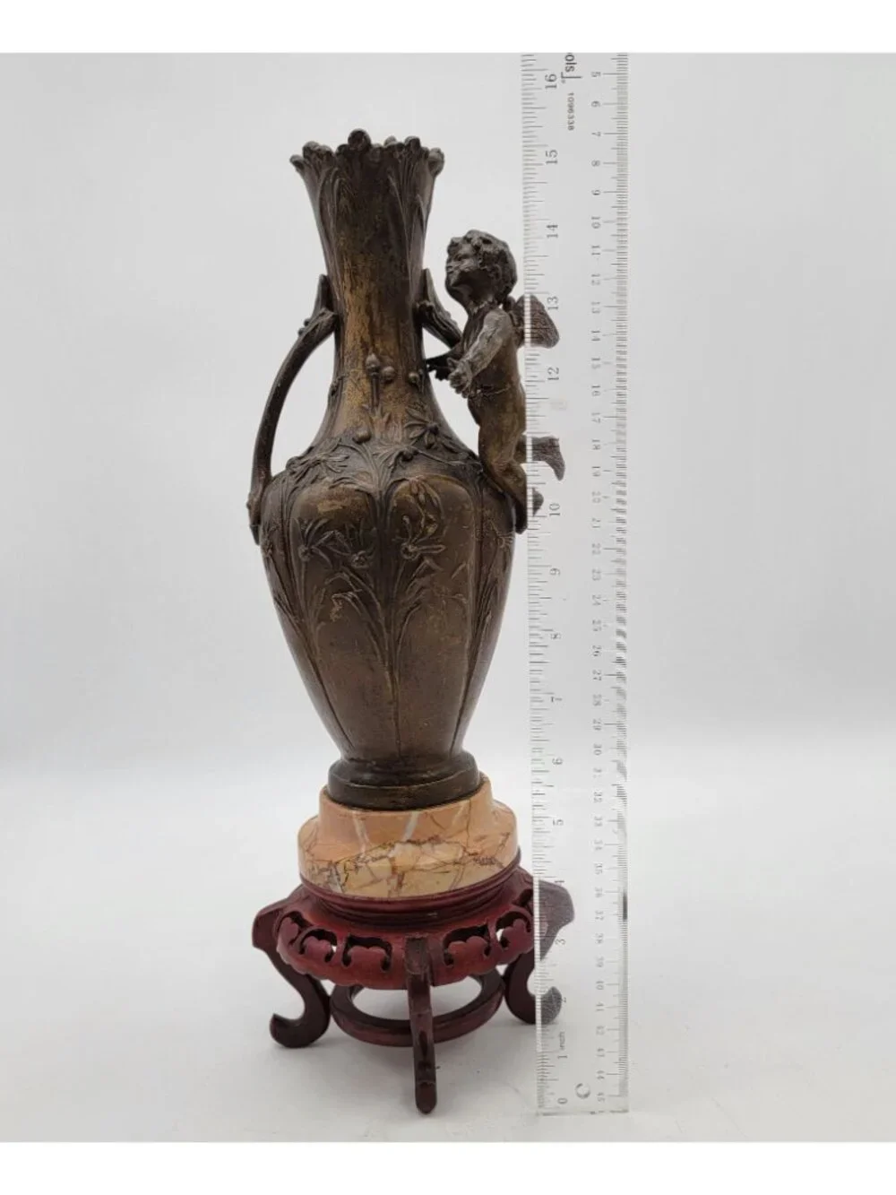 19th Century French Metal Cupid Vase